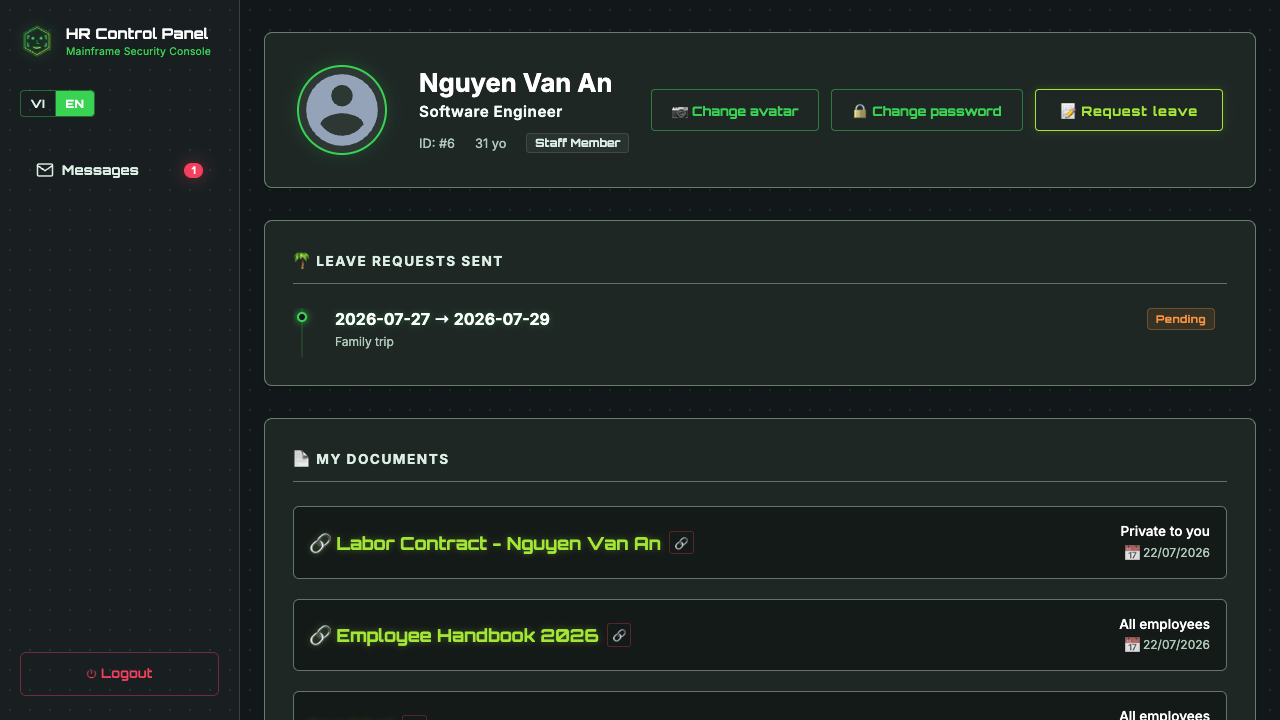 Staff Profile View
